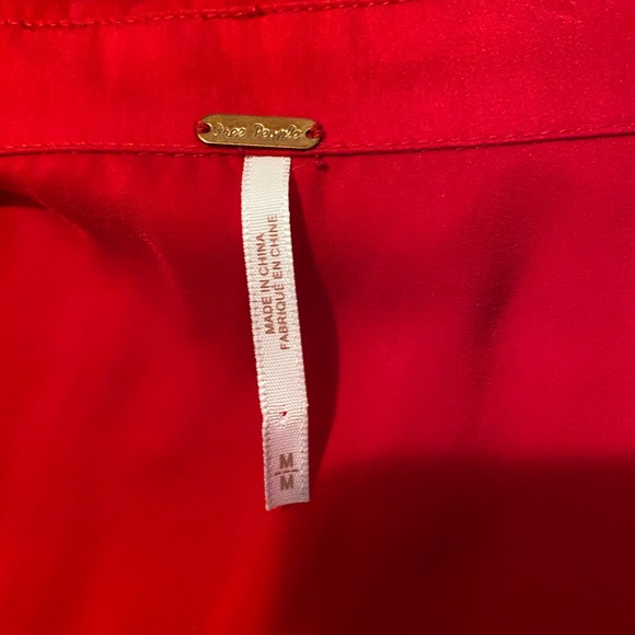 Free People red bohemian blouse M - Picture 6 of 7